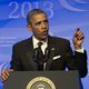 President Obama addresses the 43rd annual Congressional Black Caucus Foundation's Legislative Conference dinner in Washington on Saturday.