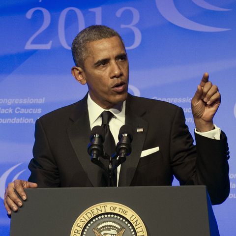 President Obama addresses the 43rd annual Congressional Black Caucus Foundation's Legislative Conference dinner in Washington on Saturday.