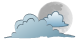 Mostly cloudy