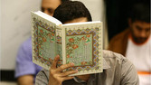 [Students at Tehran University retreat to the campus mosque for Etekaf, a practice that requires the devout to abandon worldly activities for three days.]